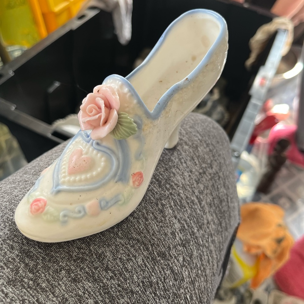 Floral Ceramic Decorative Shoe